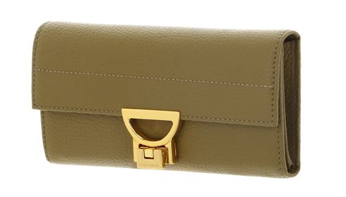 COCCINELLE Arlettis Wallet Grained Leather Seagrass