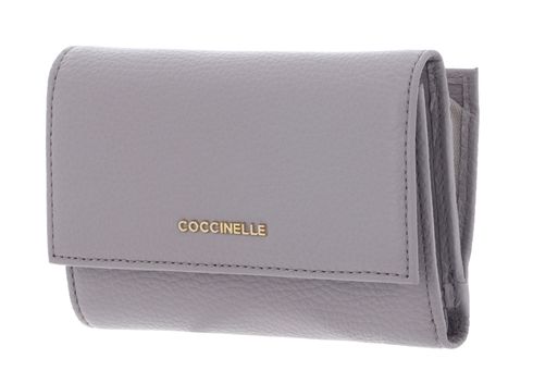 COCCINELLE Metallic Soft Wallet Grainy Leather Oyster