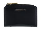 COCCINELLE Metallic Shiny Smooth Leather Card Holder Noir