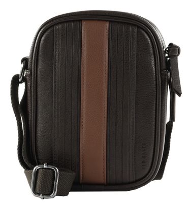 Ted Baker Evver Striped PU Flight Bag Brn-Choc