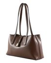 KARL LAGERFELD COTE D AZUR K/Autograph Padlock E/W Tote Dark Friar Brown