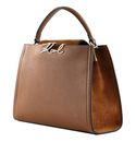KARL LAGERFELD COTE D AZUR K/Signature Top Handle Suede M Dark Tan