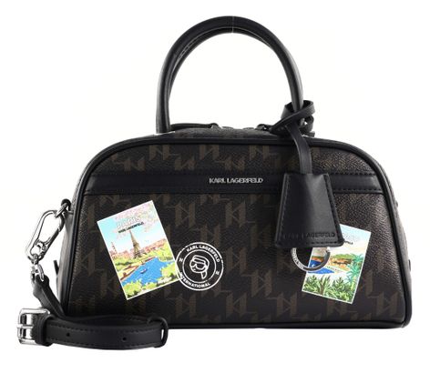 KARL LAGERFELD Ikon Monogram CC Bowling S Brown-KL Mono