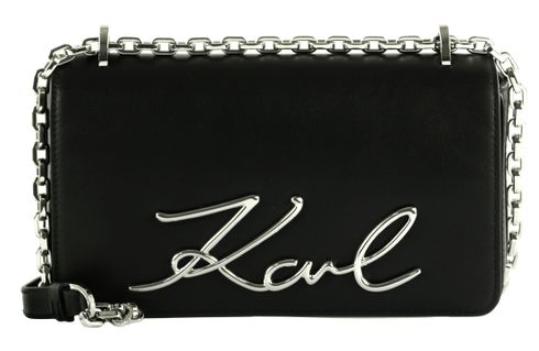 KARL LAGERFELD COTE D AZUR K/Signature 2.0 Slim Crossbody S Black - Nickel