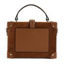 KARL LAGERFELD COTE D AZUR K/Autograph Padlock Trunk Suede S Dark Tan