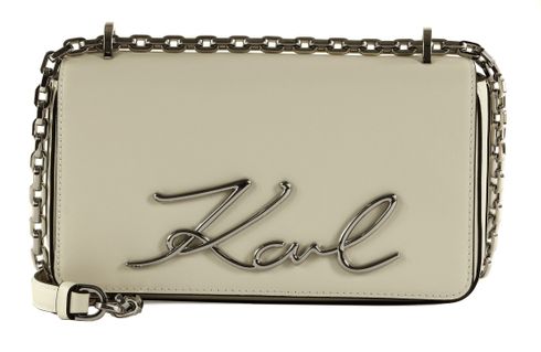 KARL LAGERFELD COTE D AZUR K/Signature 2.0 Slim Crossbody S Cream White