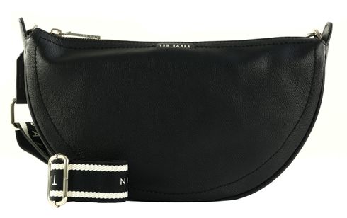 Ted Baker Lorreen Webbing Leather Half Moon Crossbody Bag Black
