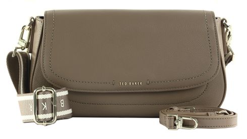 Ted Baker Louiize Webbing Leather Flapover Crossbody Bag Taupe