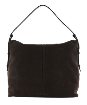 Ted Baker Anniyse TB Script Slouchy Suede Bag Brown