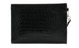 Ted Baker Wesslie Croc Effect Icon Envelope Pouch Black