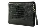 Ted Baker Wesslie Croc Effect Icon Envelope Pouch Black