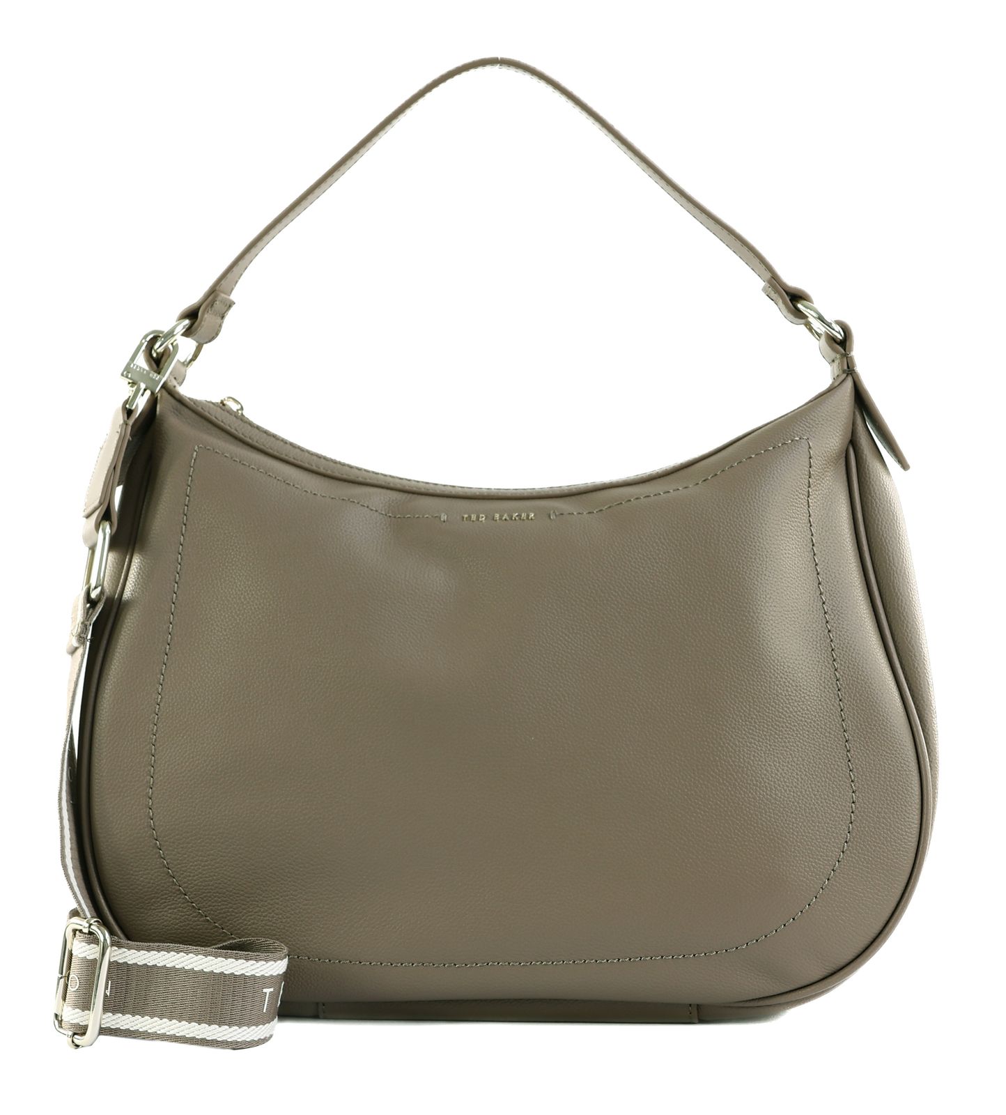 Ted Baker Lyshia Webbing Leather Hobo Bag L Taupe