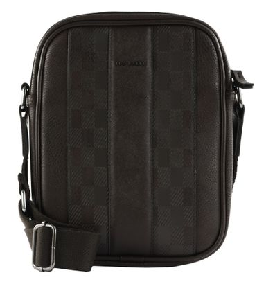 Ted Baker Waydon House Check PU Flight Bag Brn-Choc