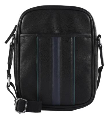 Ted Baker Keiigan Stripe PU Flight Bag Black