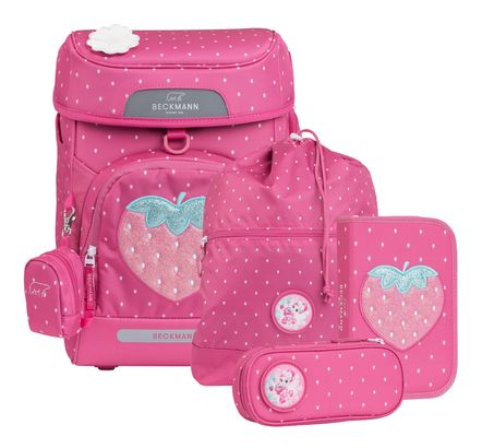 BECKMANN Plus Air Schoolbag 7 teilig Strawberry