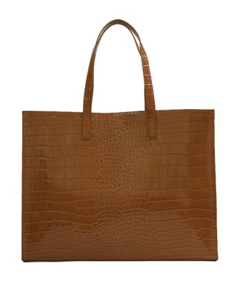 Ted Baker Wellma Croc Effect Icon Bag XL Tan