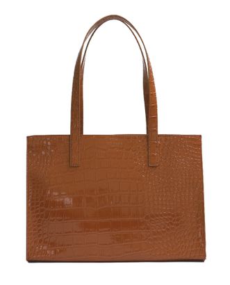 Ted Baker Welona Croc Effect Elongated Icon Bag Tan
