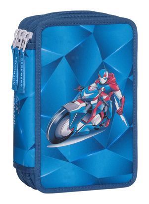 BECKMANN 3-Fold Pencil Case Blue Lightning