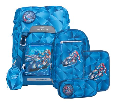 BECKMANN Classic Schoolbag Set 6-teilig 22L Blue Lightning