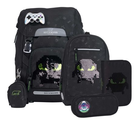 BECKMANN Classic Schoolbag Set 6-teilig 22L Pixel