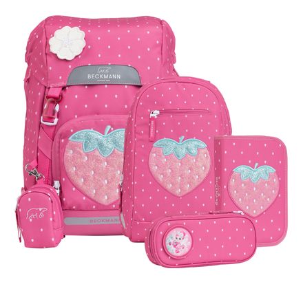 BECKMANN Classic Schoolbag Set 6-teilig 22L Strawberry