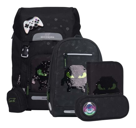 BECKMANN Classic Maxi Schoolbag Set 6-teilig 28L Pixel