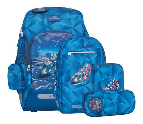 BECKMANN Active Air FLX Schoolbag Set 6-teilig 20-25L Blue Lightning