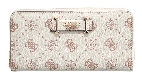GUESS Carrie Logo Large Zip Around Wallet Vanilla Logo