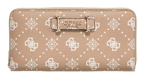GUESS Carrie Logo Large Zip Around Wallet Biscotti Logo