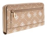 GUESS Carrie Logo Large Zip Around Wallet Biscotti Logo GUESS Carrie Logo Large Zip Around Wallet Biscotti Logo