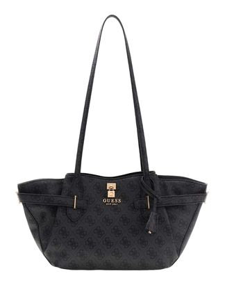 GUESS Yesba Girlfriend Shoulder Satchel Bag Coal Logo GUESS Yesba Girlfriend Shoulder Satchel Bag Coal Logo