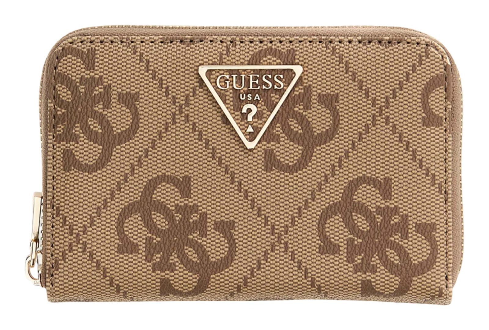 GUESS Laurel II SLG Medium Zip Around Wallet Latte Logo / Brown