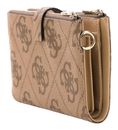 GUESS Laurel II SLG Double Zip Organizer Latte Logo / Brown GUESS Laurel II SLG Double Zip Organizer Latte Logo / Brown