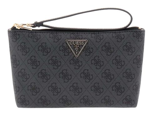 GUESS Laurel II Wristlet Pouch Coal Logo GUESS Laurel II Wristlet Pouch Coal Logo