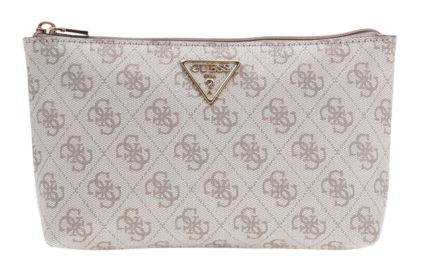 GUESS Laurel II Wristlet Pouch Dark Taupe Logo