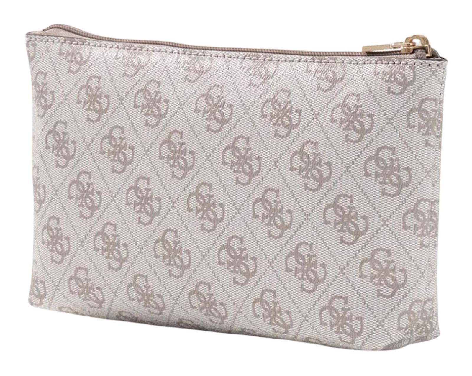 GUESS Laurel II Wristlet Pouch Dark Taupe Logo GUESS Laurel II Wristlet Pouch Dark Taupe Logo