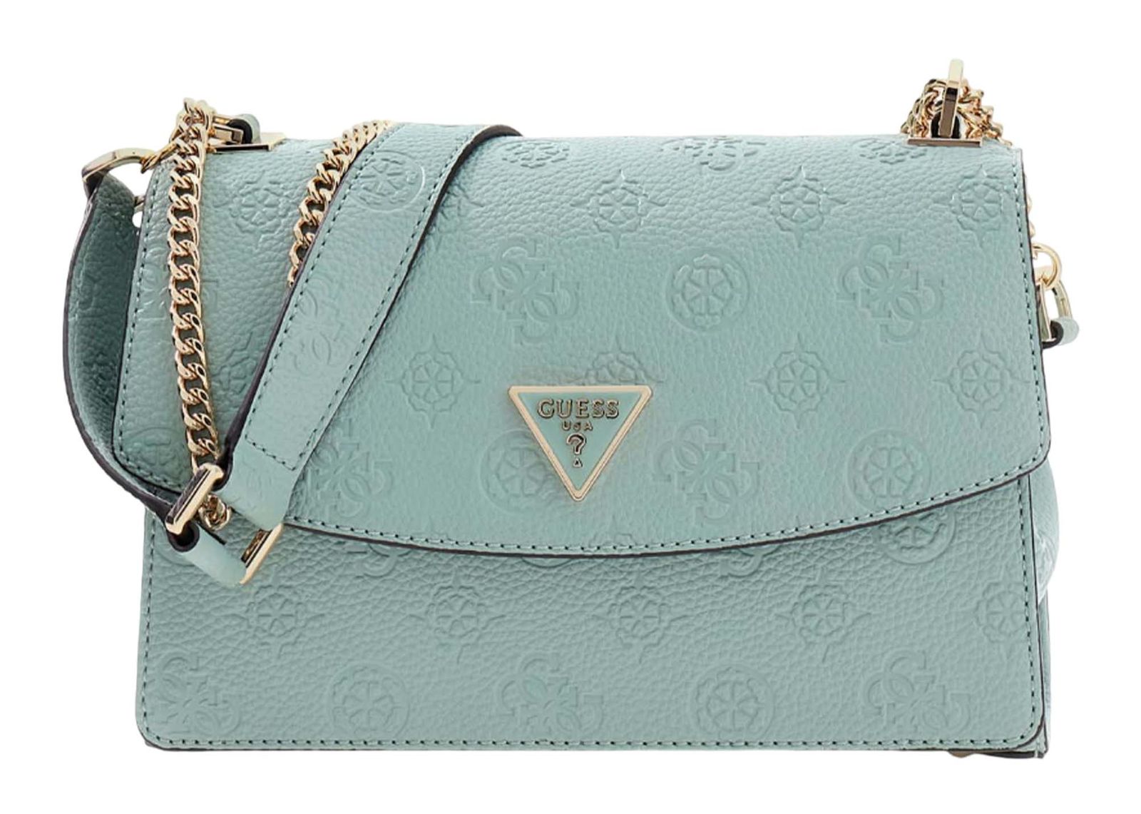 GUESS Cresidia II Convertible Xbody Flap Bag Light Sage Logo