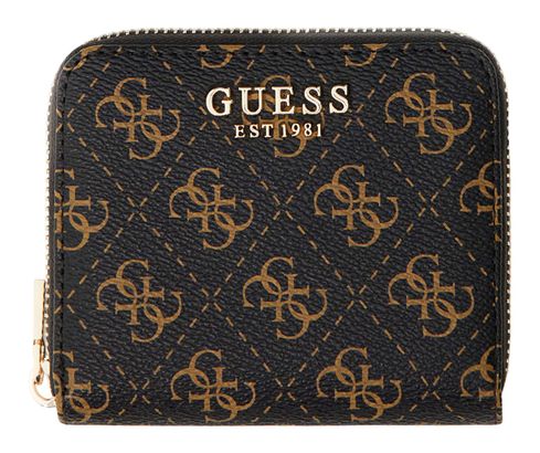 GUESS Laurel II SLG Small Zip Around Wallet Brown Logo