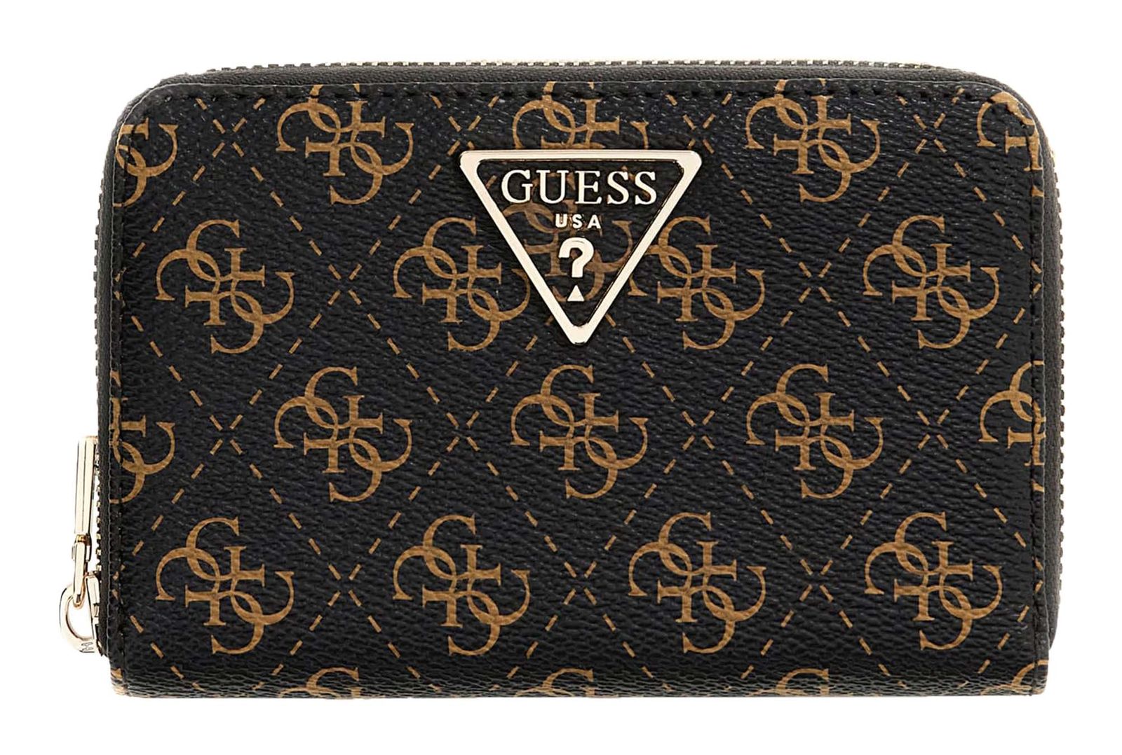 GUESS Laurel II SLG Medium Zip Around Wallet Brown Logo