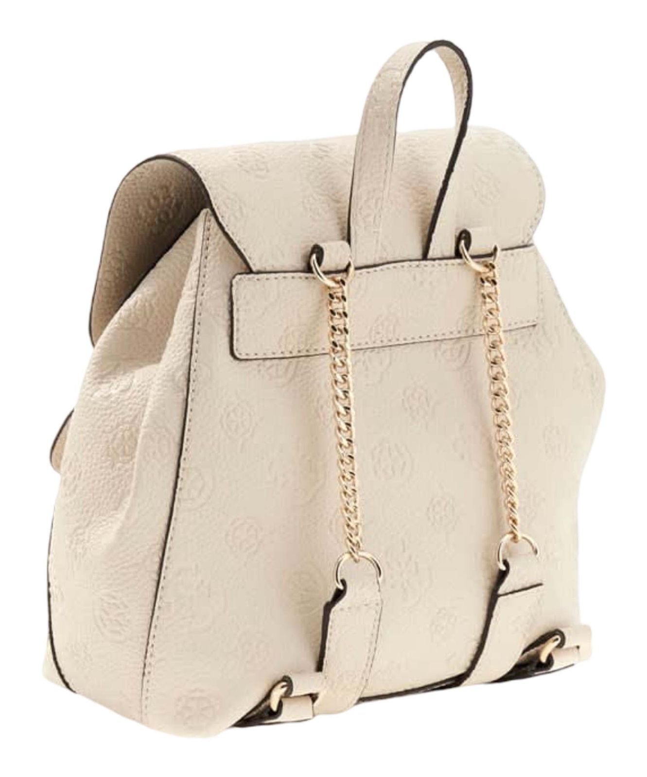 GUESS Cresidia II Flap Backpack S Cream White Logo GUESS Cresidia II Flap Backpack S Cream White Logo