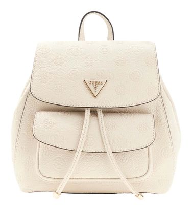 GUESS Cresidia II Flap Backpack S Cream White Logo