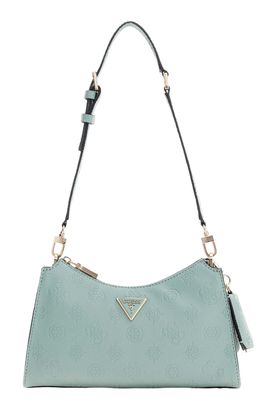 GUESS Cresidia II Top Zip Shoulder Bag Light Sage Logo