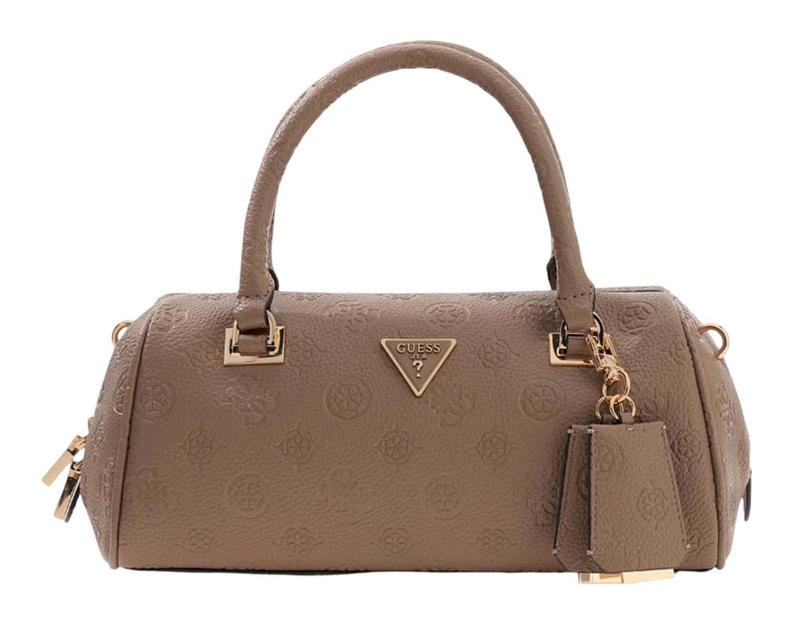 GUESS Cresidia II Box Satchel Dark Taupe Logo GUESS Cresidia II Box Satchel Dark Taupe Logo