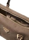 GUESS Cresidia II Box Satchel Dark Taupe Logo GUESS Cresidia II Box Satchel Dark Taupe Logo