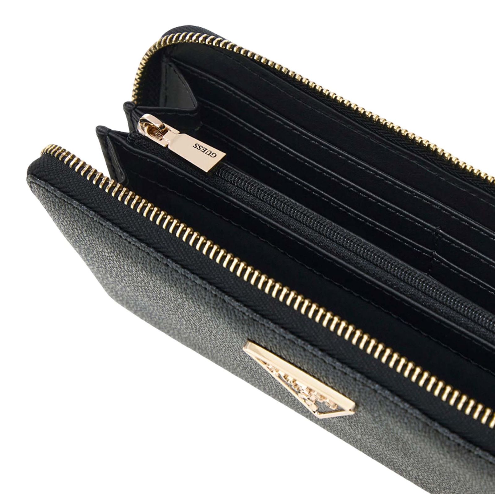 GUESS Laurel II Large Zip Around Wallet L Coal Logo GUESS Laurel II Large Zip Around Wallet L Coal Logo