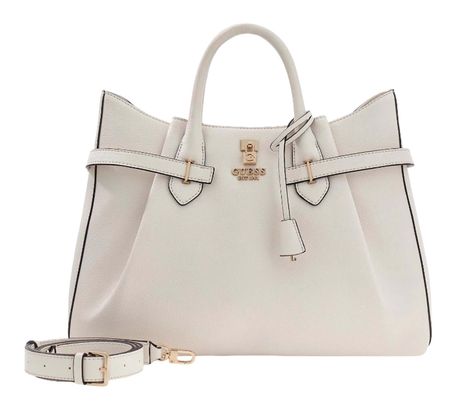 GUESS Yesba Girlfriend Satchel Bag Cream White GUESS Yesba Girlfriend Satchel Bag Cream White