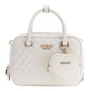 GUESS Atabey Box Satchel Cream White GUESS Atabey Box Satchel Cream White