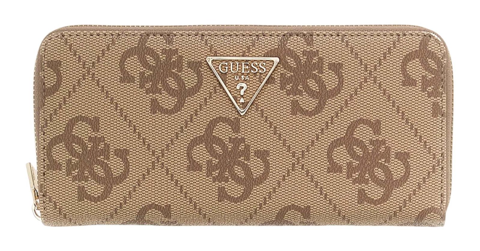 GUESS Laurel II Large Zip Around Wallet L Latte Logo / Brown