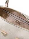 GUESS Cresidia II Box Satchel Cream White Logo GUESS Cresidia II Box Satchel Cream White Logo