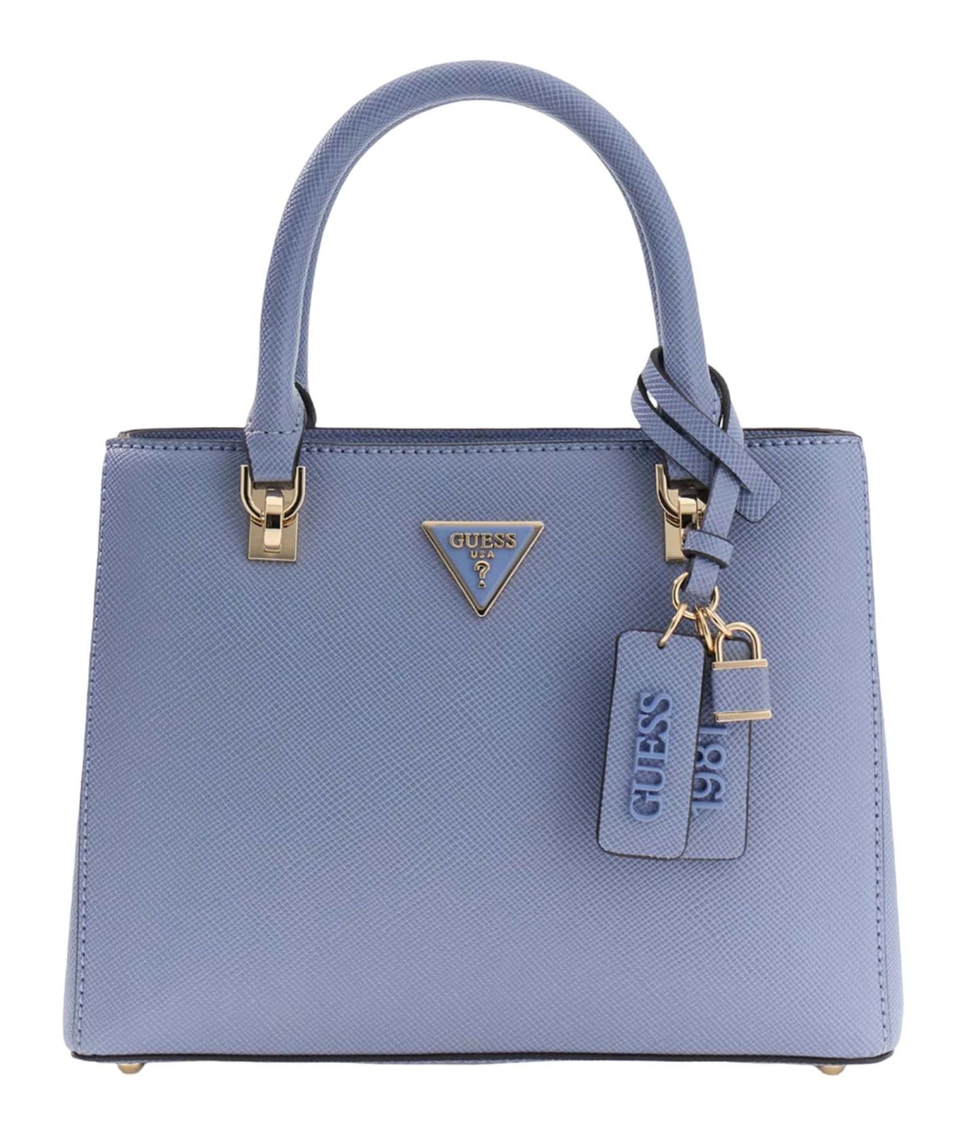 GUESS Noelle II Multi Compartment Satchel S Grey Blue GUESS Noelle II Multi Compartment Satchel S Grey Blue